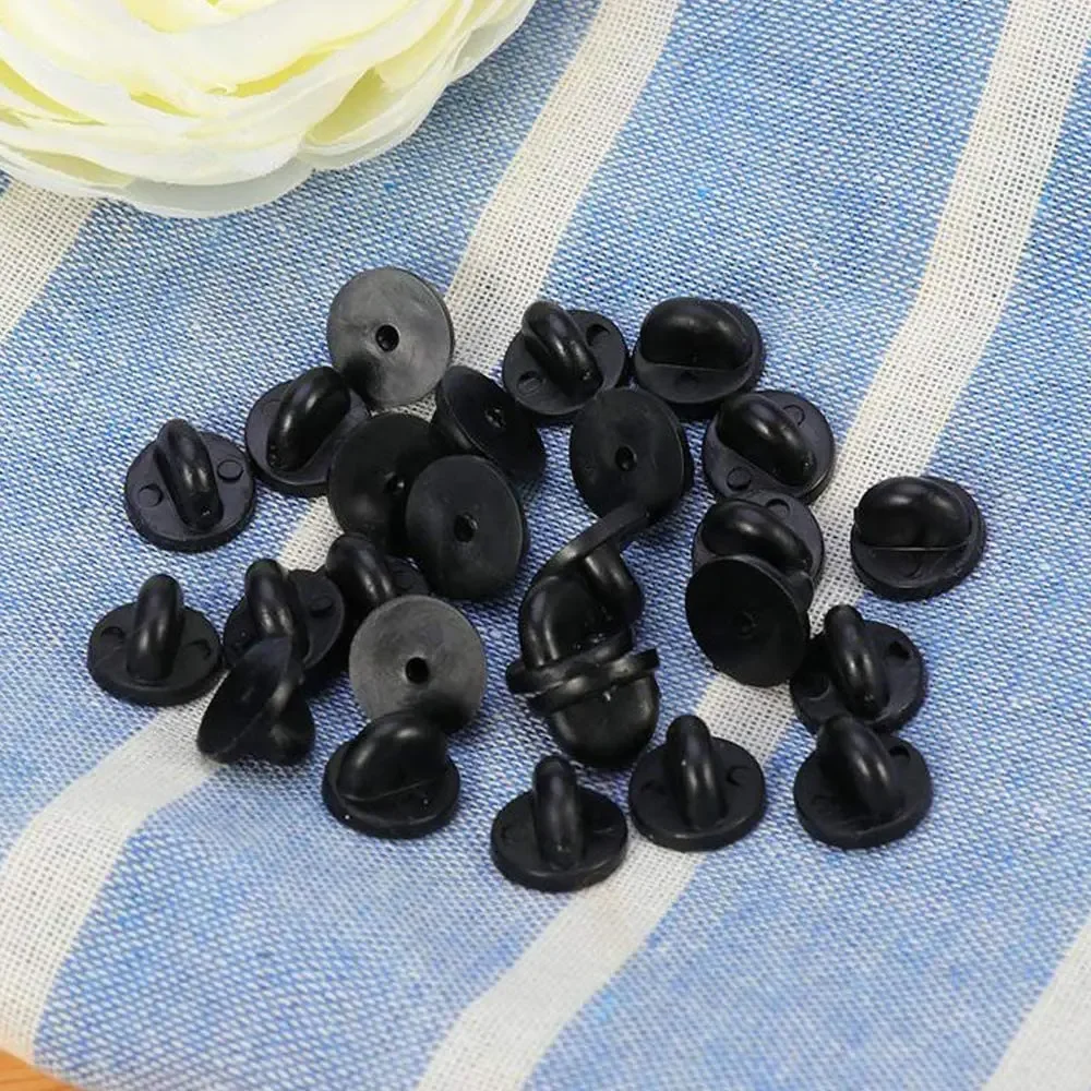 Badge Parts Badge Pin Button Making Supplies Jewelry Findings 50pcs Rubber Brooch Bukle Button Clasp Pin Backs Clutch Care Cap Nail Tie Back Stoppers Squeeze Badge Holder Jewelry Accessories