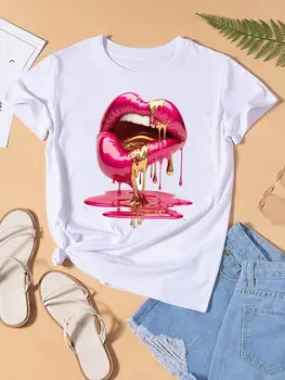 Trend Flower Watercolor Cute Graphic T-shirts Fashion Clothing Lady Clothes Short Sleeve Women Print Female Shirt Casual Tee - Image 4