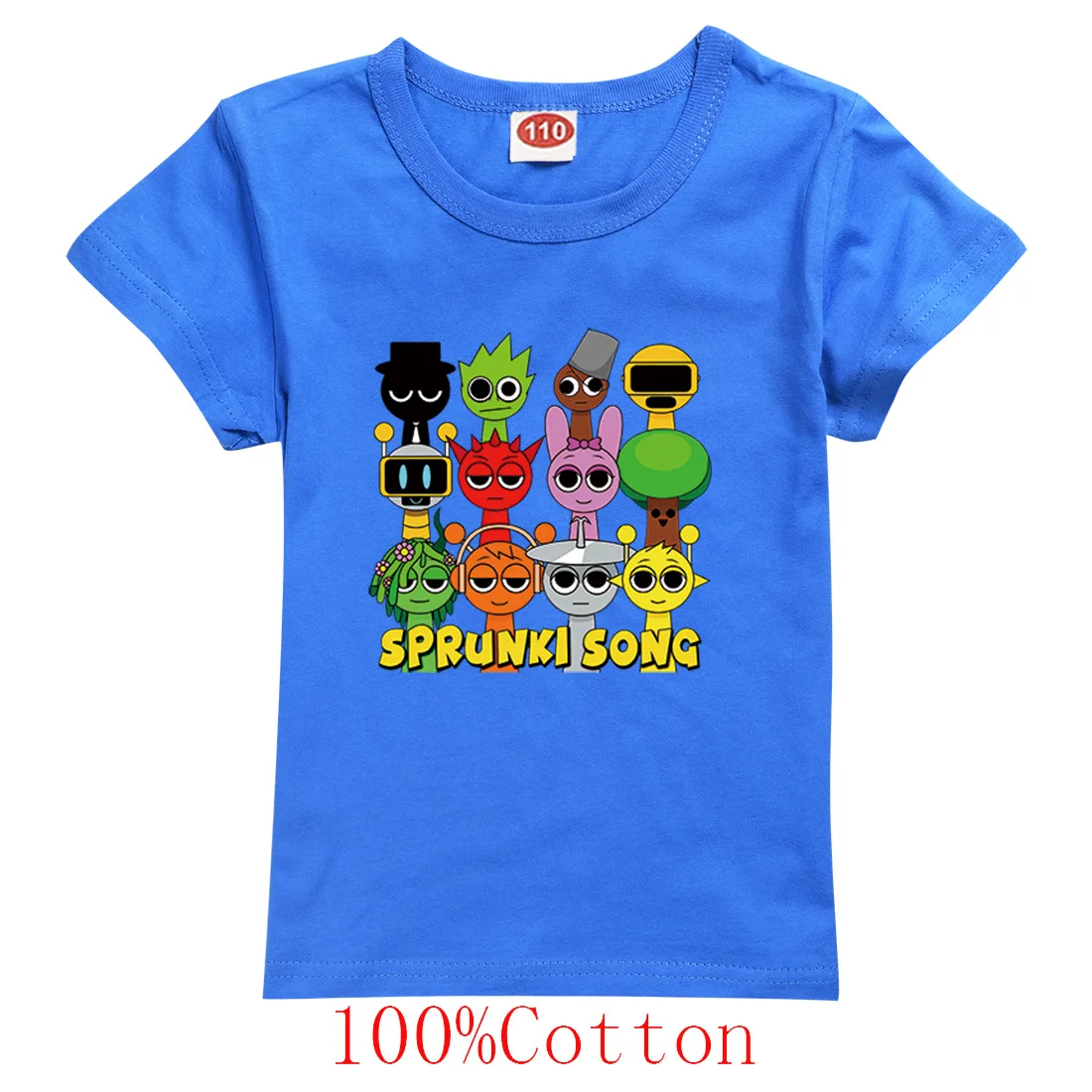 Sprunki Cartoon T Shirt Kids Game Incredibox T-shirt Toddler Girls Short Sleeve Tops Boys Cartoon Clothes Children's Clothing 2