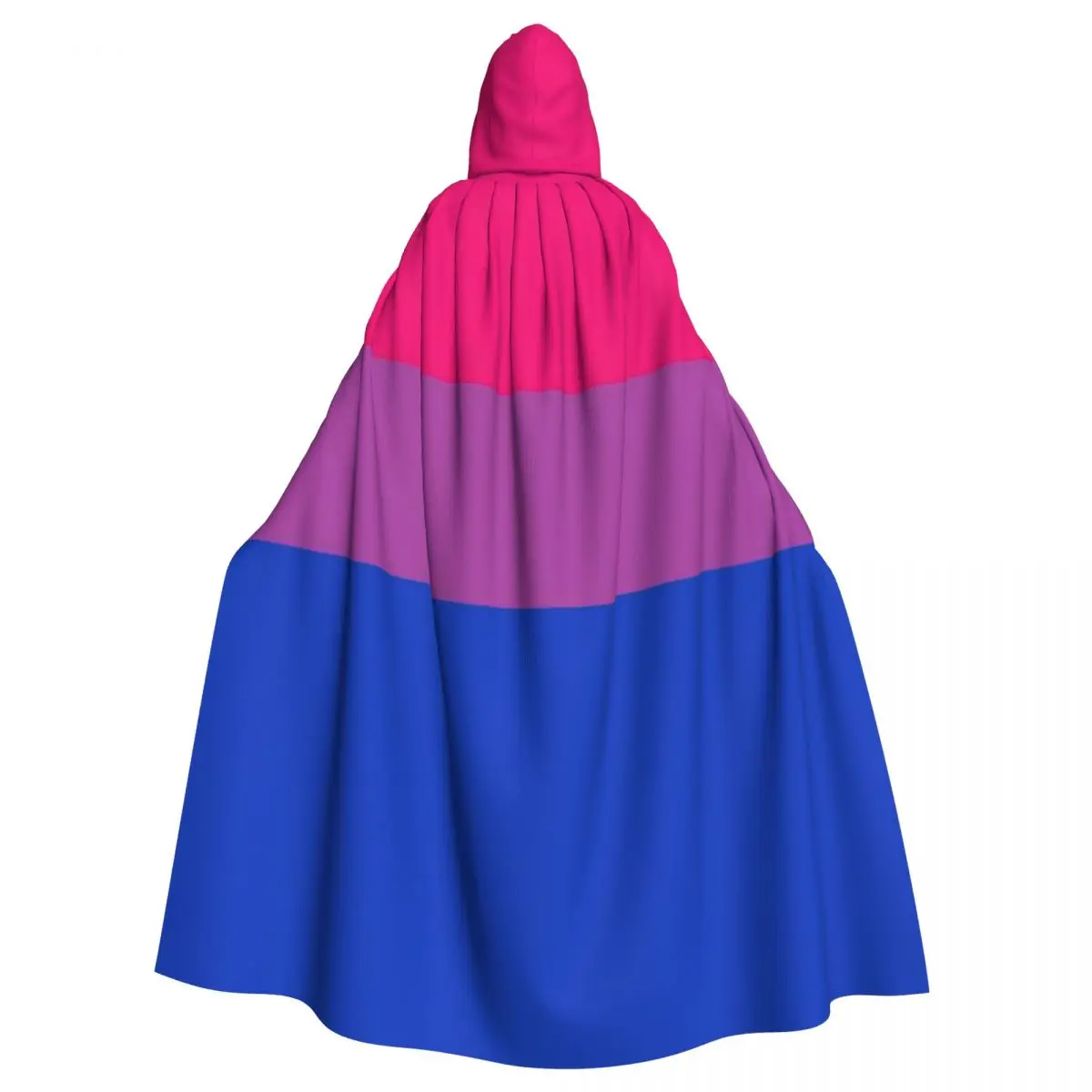 

Adult Cloak Cape Hooded Bisexual Flag Medieval Costume Witch Wicca Vampire Elf Purim Carnival Party