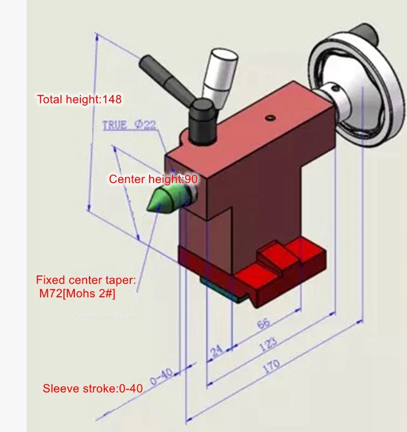 0618 fast Mini lathe tailstock tailstock lathe tailstock assembly small lathe accessories thimble drilling accessories