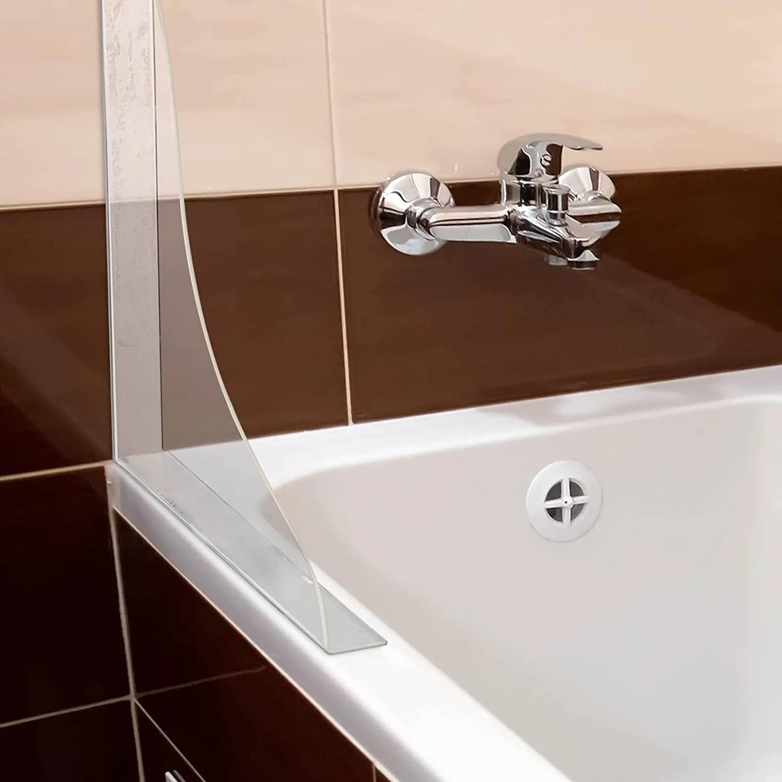 1 Pieces Bathtub Shower Splash Guard Bathroom Bath Tub Splash Guards for Shower Curtain Cleaning Vacuum Water Carpet