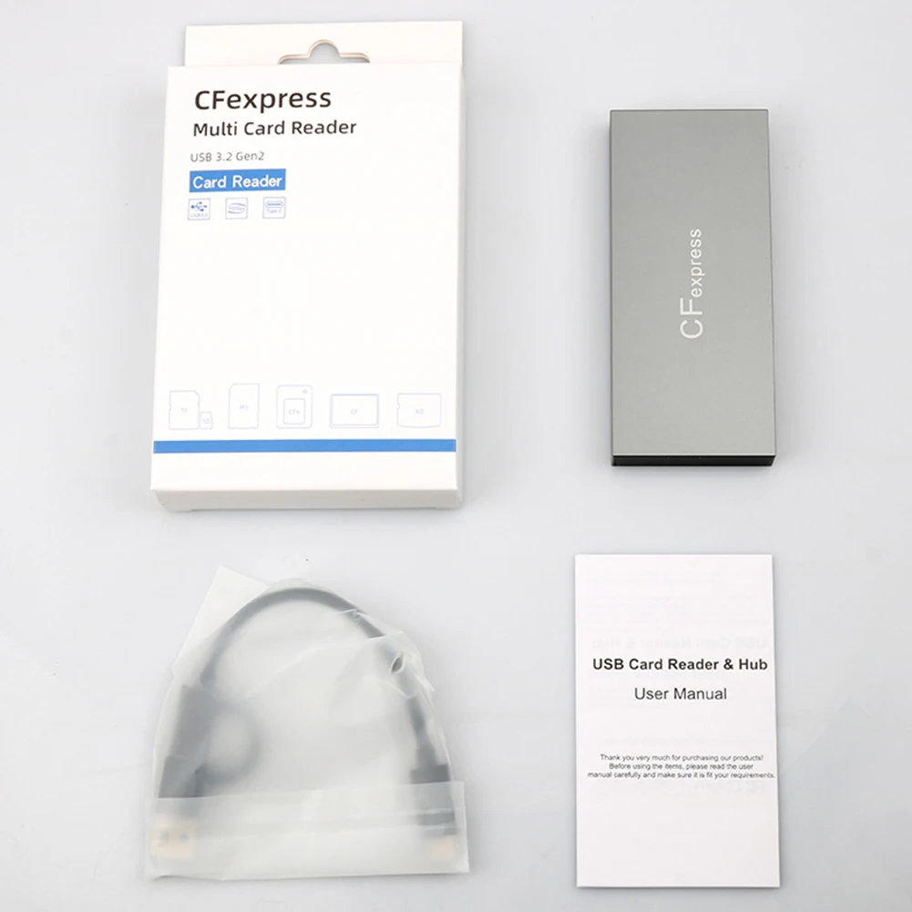 6 in 1 CFexpress Type B/CF/XD/MS/SD/TF All In One Card Reader 10Gbps Multi Memory Card Reader with Cable for Windows XP  OS