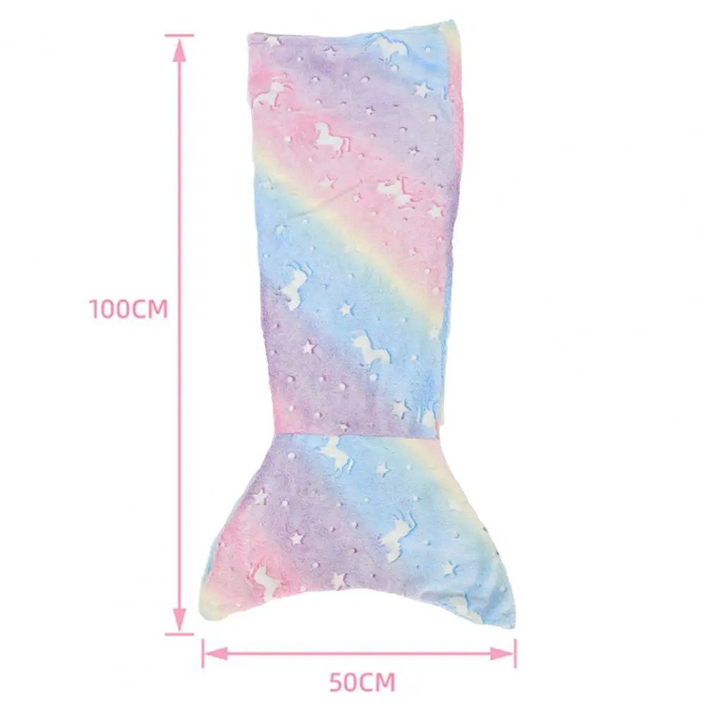 Kids Mermaid Tail Blanket Mermaid Tail Blanket for Toddlers Wear Resistant Plush Flannel Fleece Toy Breathable Design Washable 4