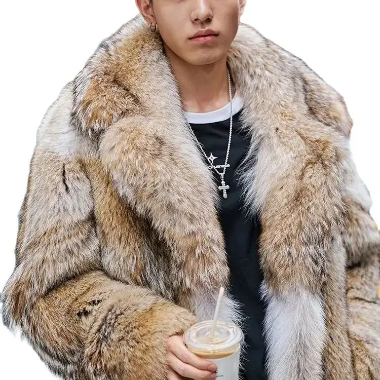 2024 New Winter Warm Luxury Natural Real Wolf Fur Jacket For