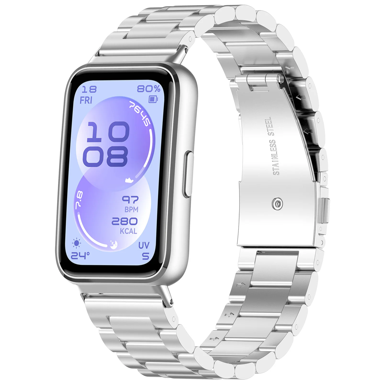 Stainless Steel Wristband Link Bracelet Strap for Smartwatch Accessories