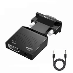 HDMI to VGA Converter with Audio Cable - 1080P HD Adapter (HD to VGA)