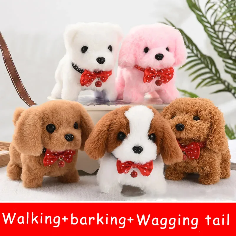 Electronic Walking Puppy Pet Dog Plush Toy Barking Wagging Tail