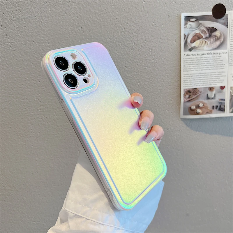 Laser Rainbow Stars Apple iPhone Case, for iPhone 14 Pro Max / Gray
