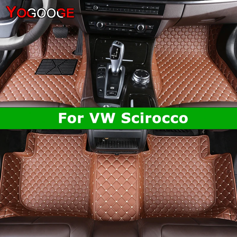 

YOGOOGE Custom Car Floor Mats For VW Scirocco 2008-2017 Auto Carpets Foot Coche Accessorie