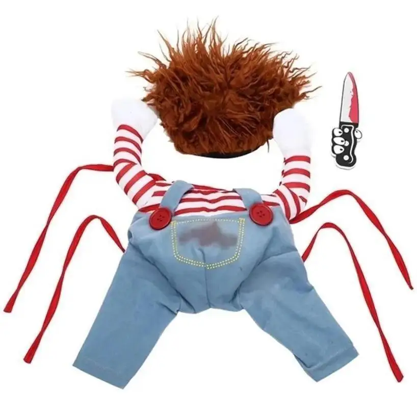 Funny Pet Puppy Clothes Halloween Pet Dog Costumes Comical Outfits Holding Knife Set Lovely Pet Cat Dogs Festival Party Clothing