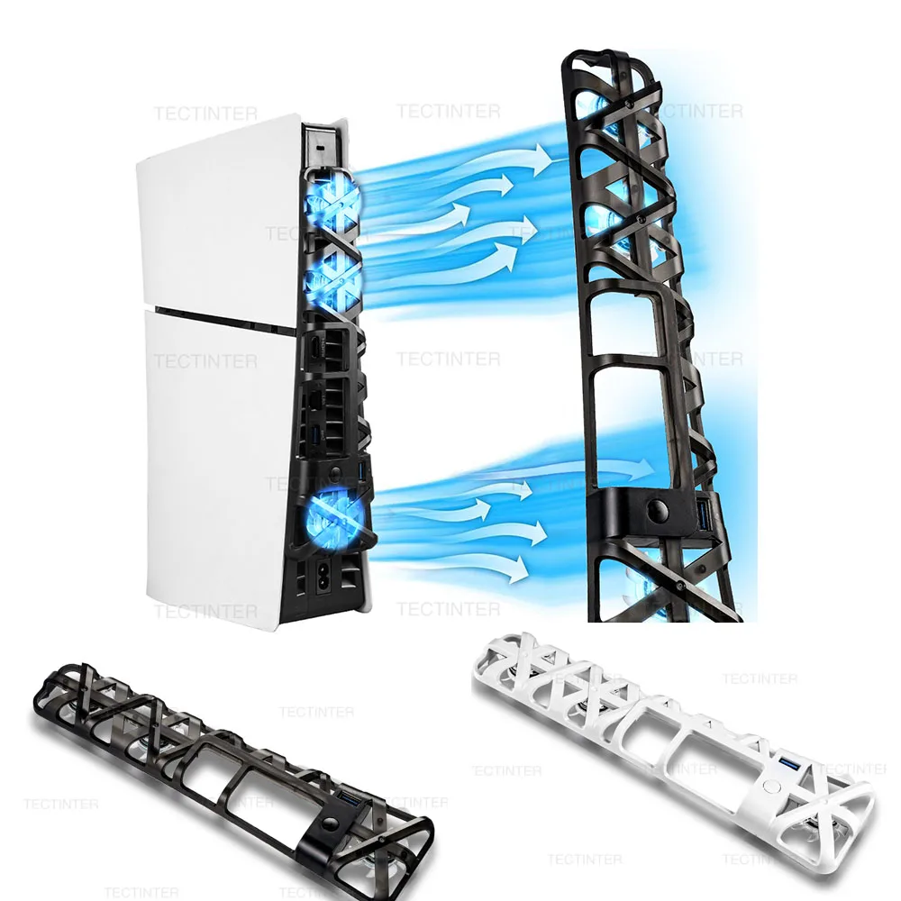 Cooling Fan 3 Levels LED Light USB3.0 Hubs Cooling System For PS5 Slim Disc/Digital Console Accessories For Play Station 5 Slim cooling fan