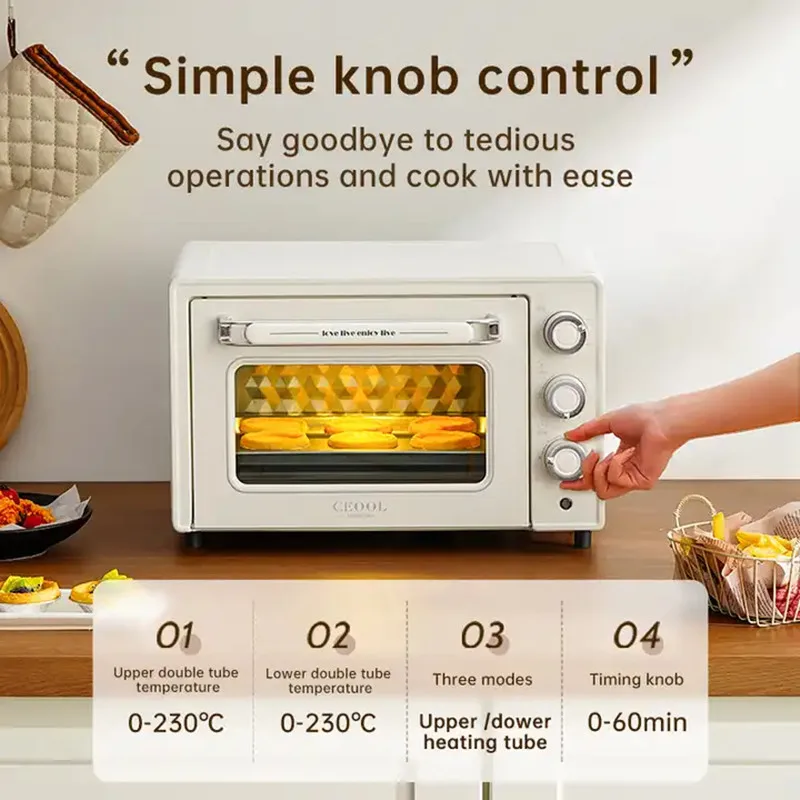 Professional Custom Color Electric Oven With Timer 22L Smart Home Baking Electric Toaster Oven 2