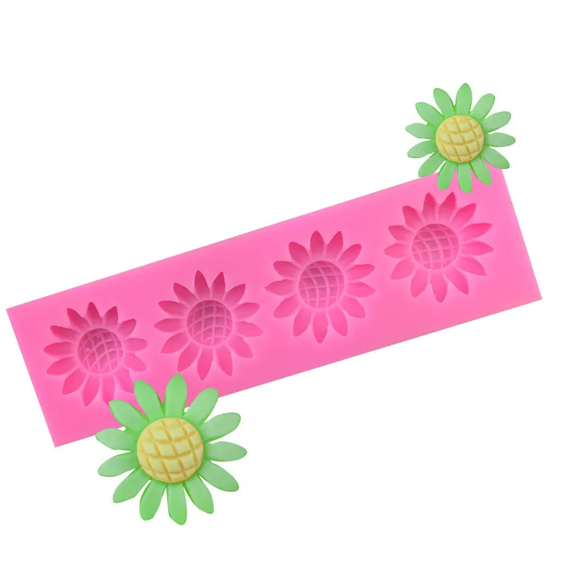 1pcs Sunflower Shape Silicone Mould Sugarcraft Chocolate Cupcake Baking Mold Fondant Cake Decorating Tools DIY 3D Clay Soap Mold