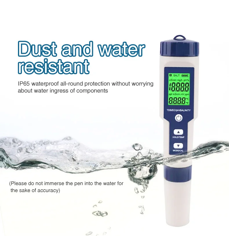 NOYAFA EZ-9909 5 in 1 TDS/EC/PH/Salinity/Temperature Meter Digital Water Quality