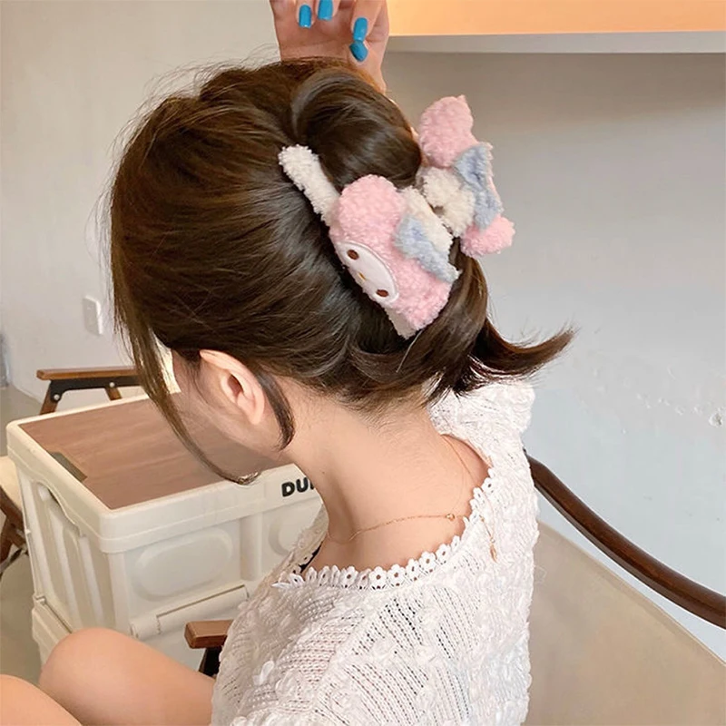 

Sanrio Hello Kitty Anime Kawaii Plush Doll Grab Clip Cute Cinnamoroll My Melody Hair Clip Headwear Accessories Girls Toys