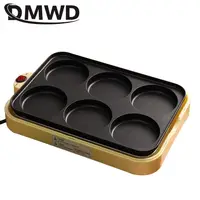 DMWD Electric egg roasted hamburger machine red bean cake pie crepe maker pancake baking barbecue omelette frying pan non-stick 2