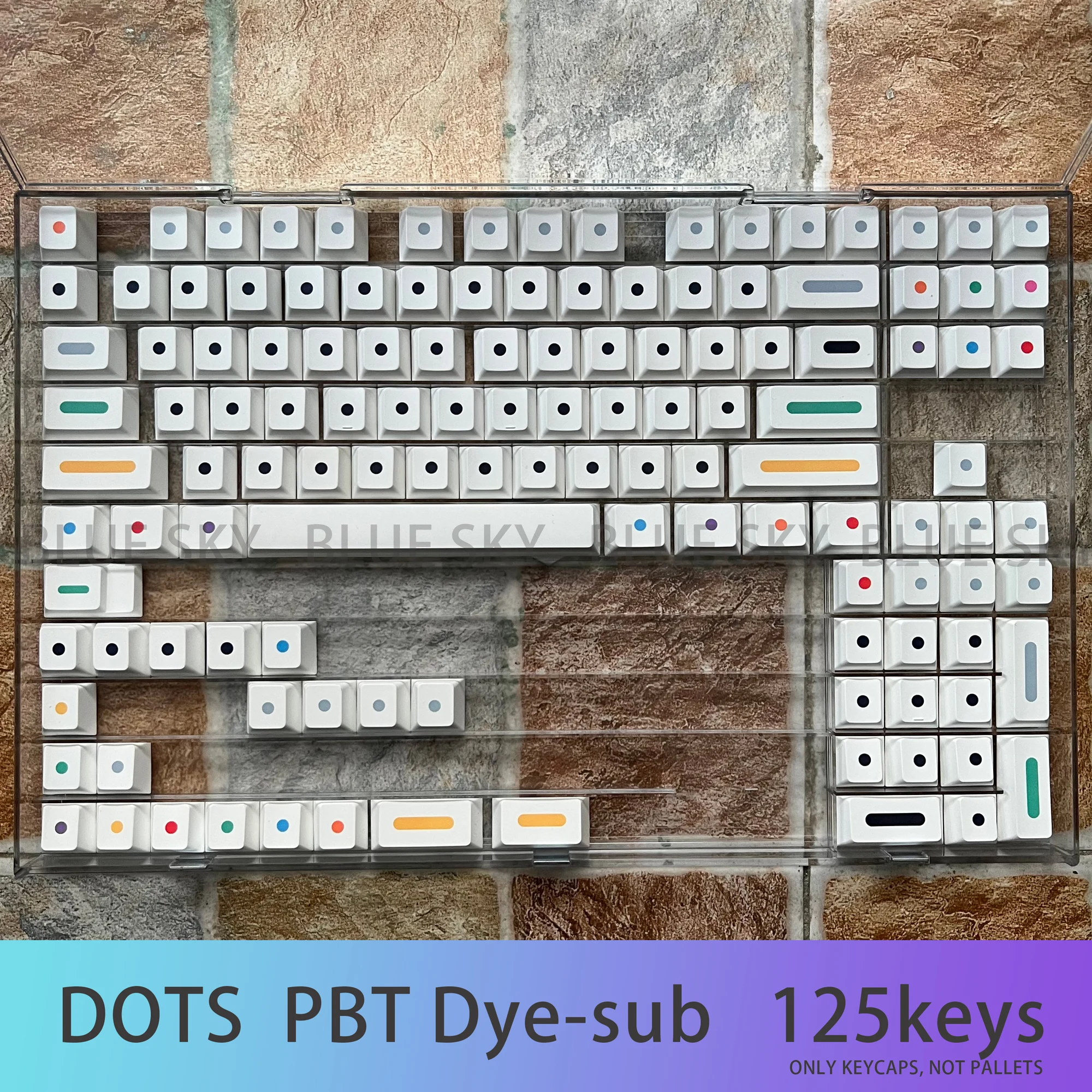 GMK Dots Keycaps, Perfil cereja, PBT Keycap, Sublimação de tintura, Switches MX, Teclado mecânico, Em estoque, 125 Chaves