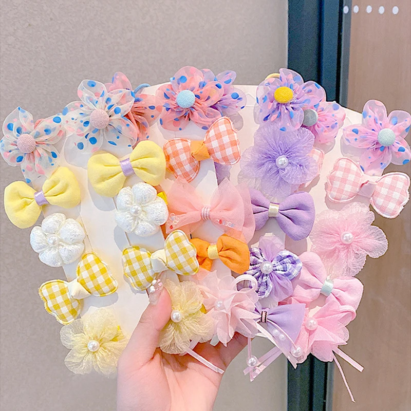 Children's Hairpin Princess Little Girl Sweet Mesh Broken Clip Cute Baby Does Not Hurt Hair Headdress Suit hair clips hair accessories