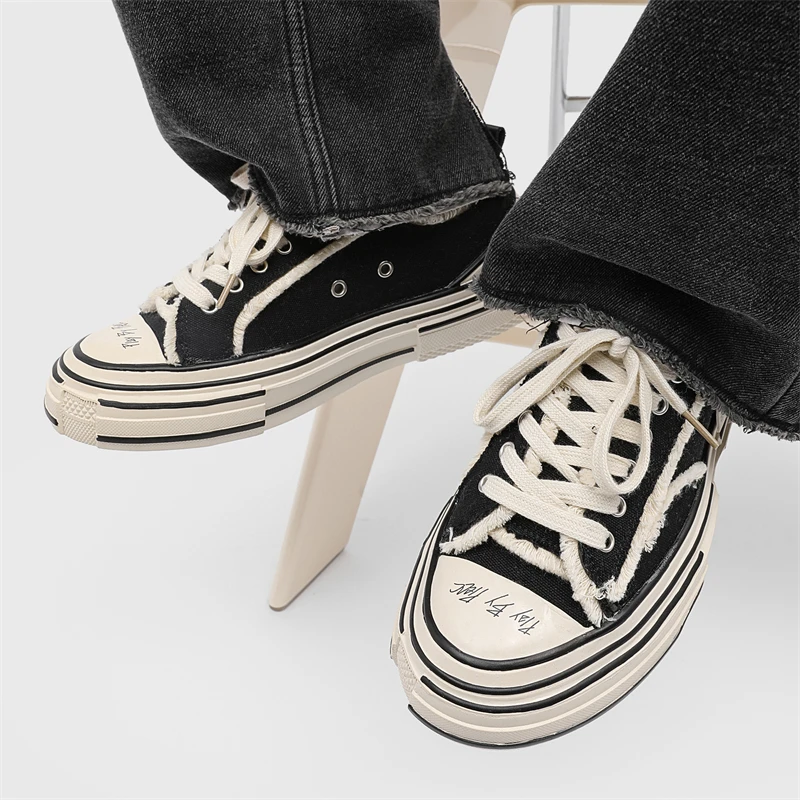 Men Vulcanized Shoe Thick Soles Increased Low Top Couple Shoe Canvas Shoe for Men Sneakers Tenis Masculino Zapatillas 5
