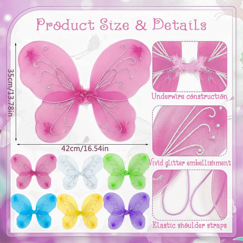 Kids Butterfly Fairy Wings Set 4