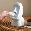 Tissue Box Holder 3D Stone Statue Paper Box Creative Multifunctional Napkin Tissue Dispenser Organizer Table Decoration 2