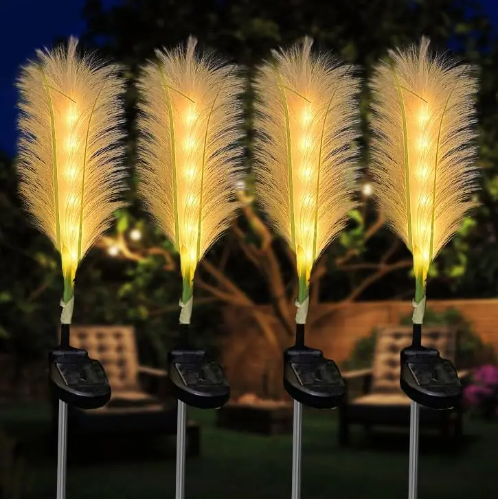 1Pc/2Pcs Solar Garden Lights Decorative Swaying Reed Lights for Pathway Yard Walkway Patio Decoration- for Garden, Patio, Yard