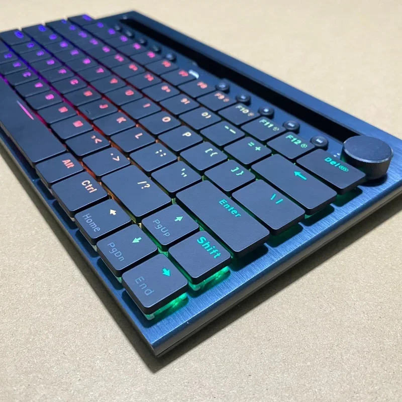 Echome-teclado Mecânico sem Fio Ultra Fino Perfil Baixo Interruptor Linear Hotswap Painel Metal 87 Chaves Jogos Escritório Trabalho - Imagem 4