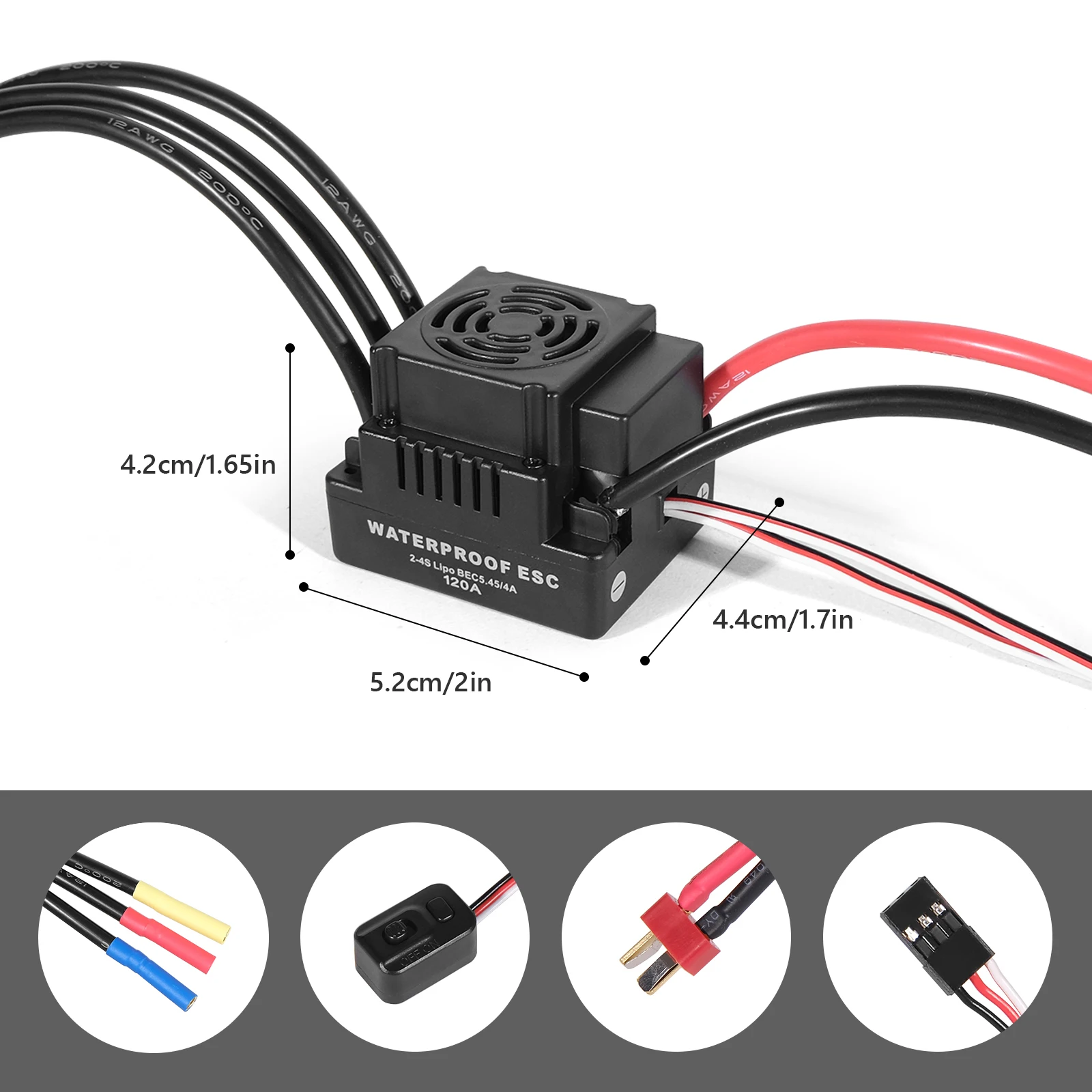 ESC 60A/80A/120A avec prise XT60 ou T Plug pour RC