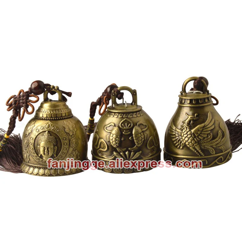 Feng shui buddismo campana di rame campana del vento religioso carillon Buddha decorazione da appendere per la casa benedizione per la fortuna Dragon Decor Crafts