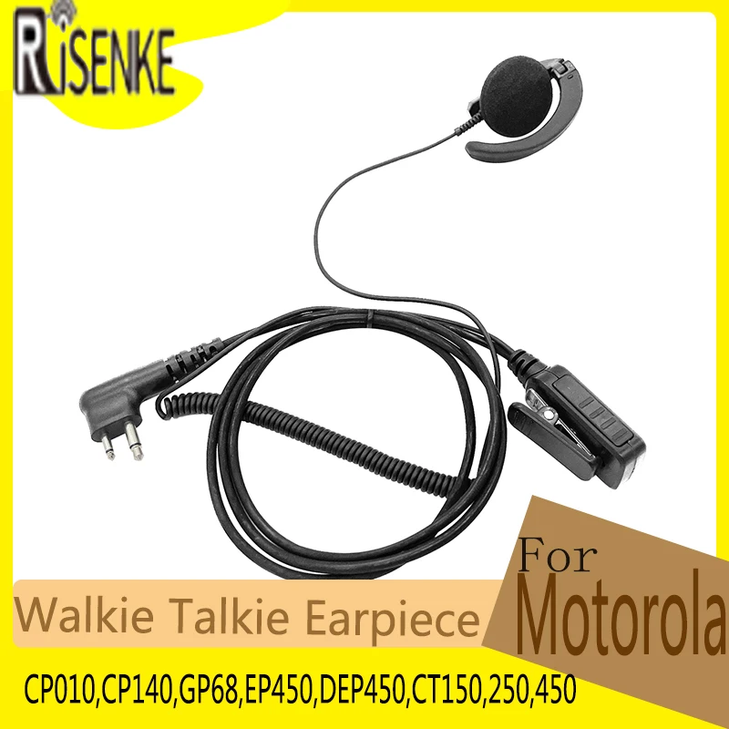 Receiver Earphone Walkie Talkie Accessories, Earpiece, Microphone Headset for Motorola CP010,CP140,GP68,EP450,DEP450,CT150,250