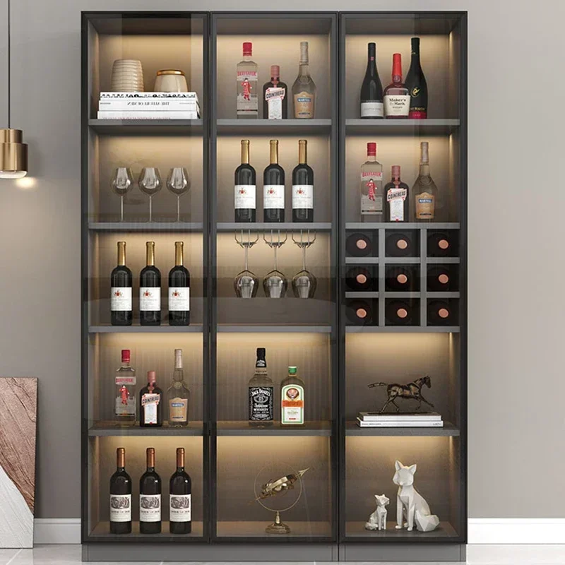 Shelf Liquor Cabinet Mini Bar Corner Open Cabinets Whiskey Showcase Luxury Home Wine Rack Refrigerator Outdoor VineraDisplay