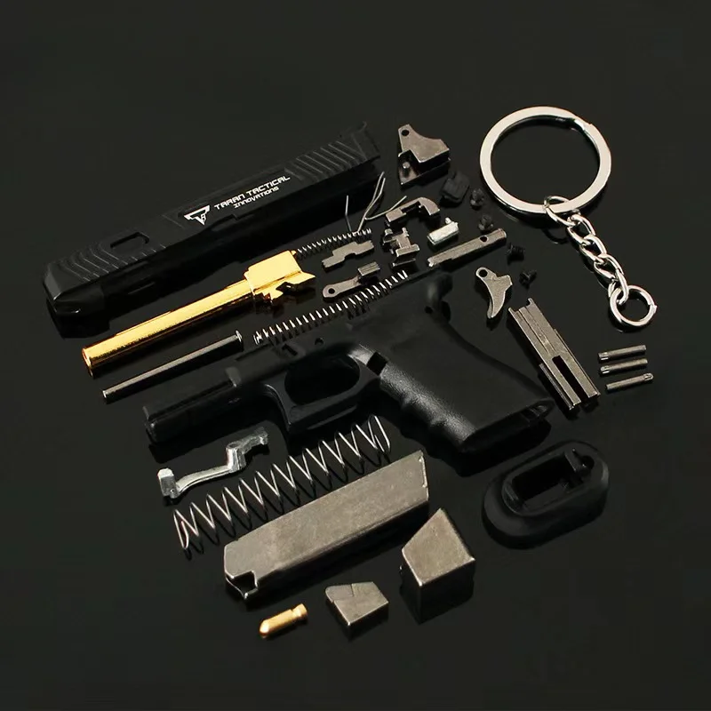 1:3 Semi Alloy G34 TTI Pistol Model Keychain Disassemble Mini Gun Toy Craft Bag Pendant for Chlidren Adults 4