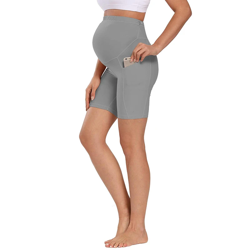 Summer Maternity Leggings Woman Mini Yoga Fitness Sports High Waist Belly Pregnant Pants Slim Shorts 1PC pregnant shorts