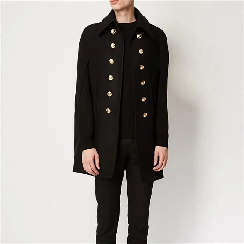 

Men's Woolen Coat Spring And Autumn New Sleeveless Straight Tube British Style Simple Large Shawl Coat