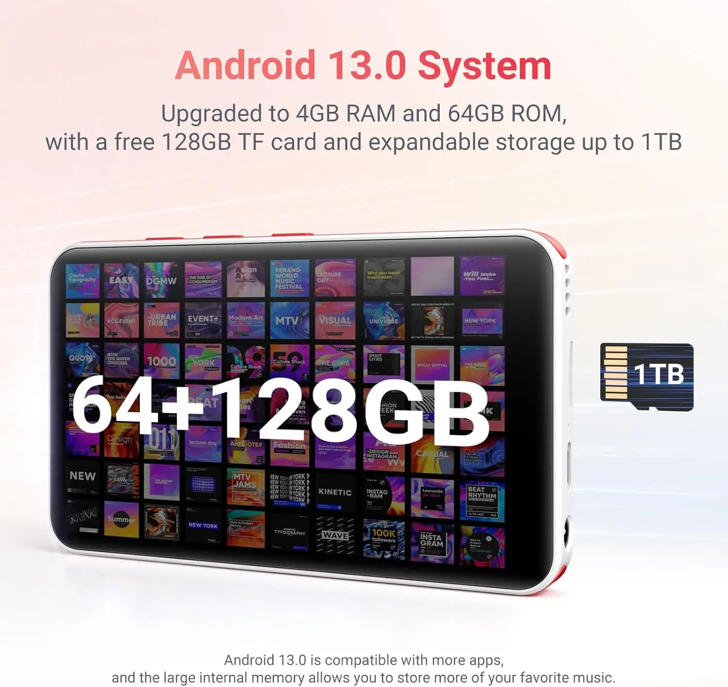 Portable Bluetooth MP3 Player with WiFi and Touch Screen