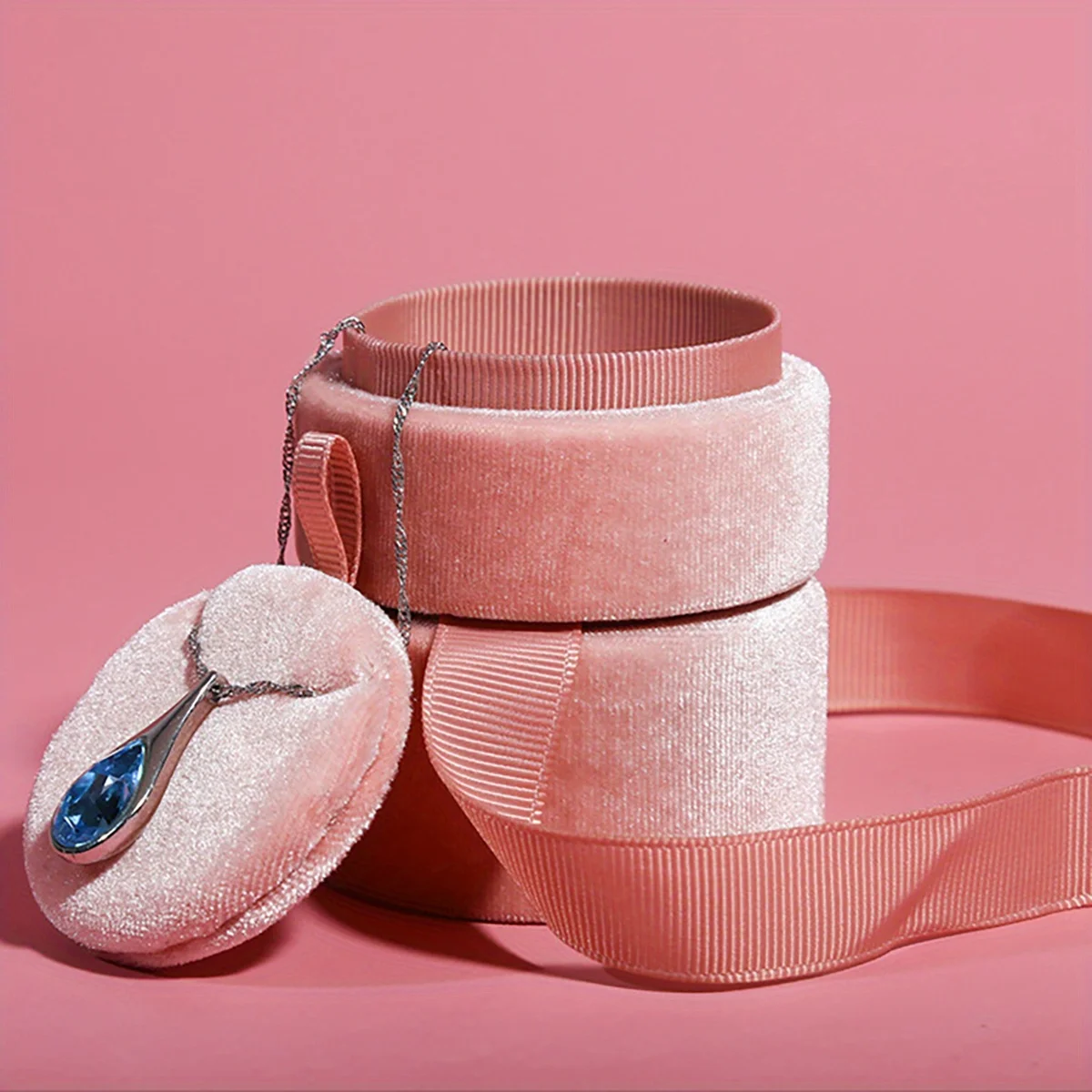 Pink Corduroy Storage Box - Compact, Portable, Perfect for Womens Gifts