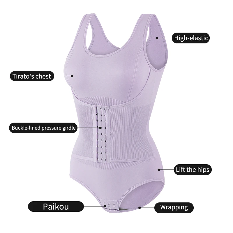 Body gainant Aishang avec ceinture zippée, gaine ventre plat, corset amincissant, top gainant_voghion.com