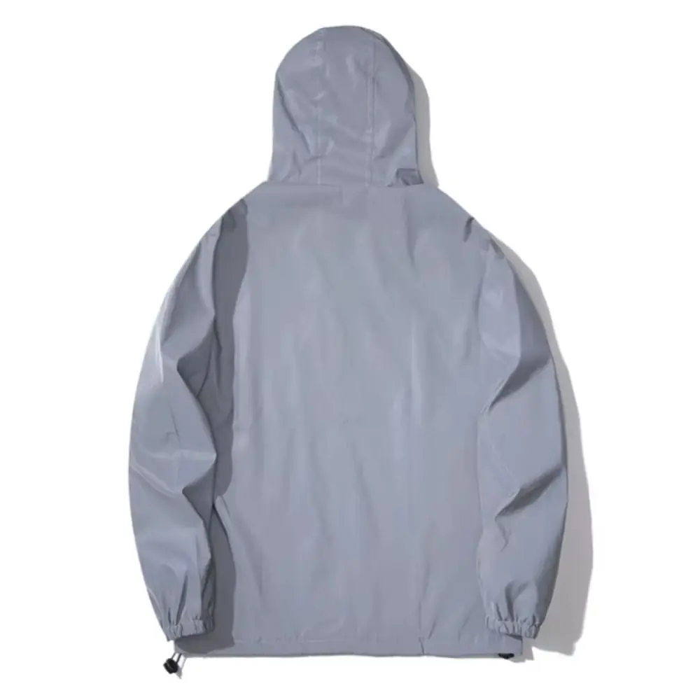 Windproof Reflective Jackets Waterproof Thickened Hooded Jacket Stylish Spring/Autumn Reflective Windbreaker Fashion