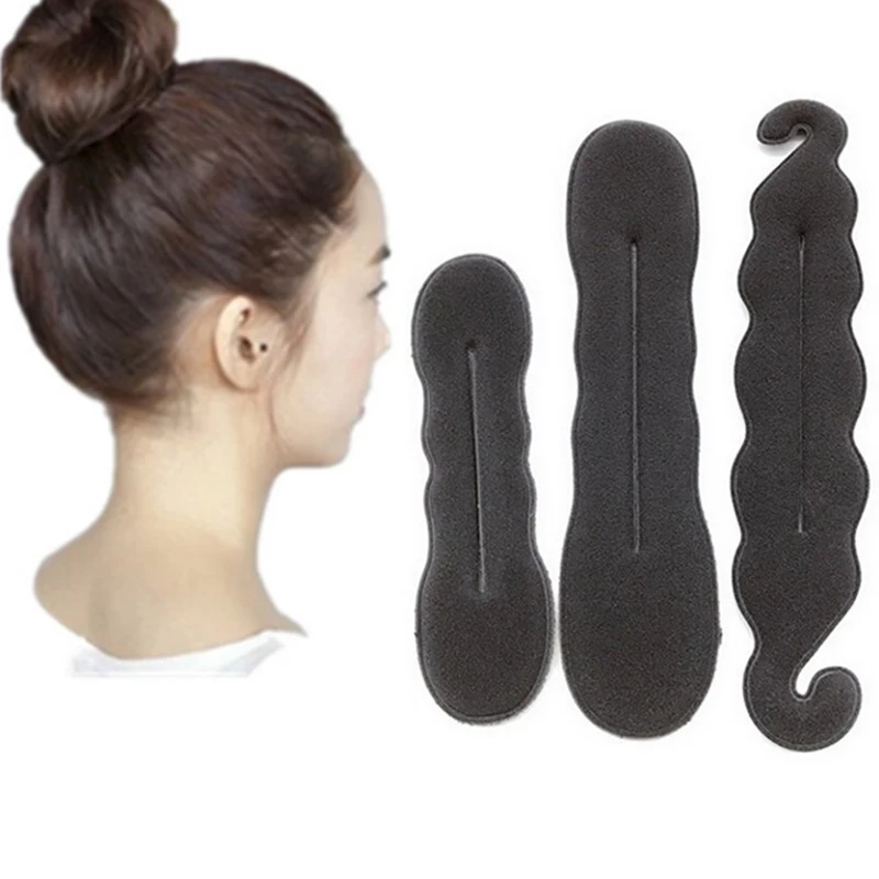 

3Pcs Set Women Magic Foam Sponges Styling Hair Clip Device Donut Quick Messy Bun Updo Hairs Clips Tools Braid Hair Accessories