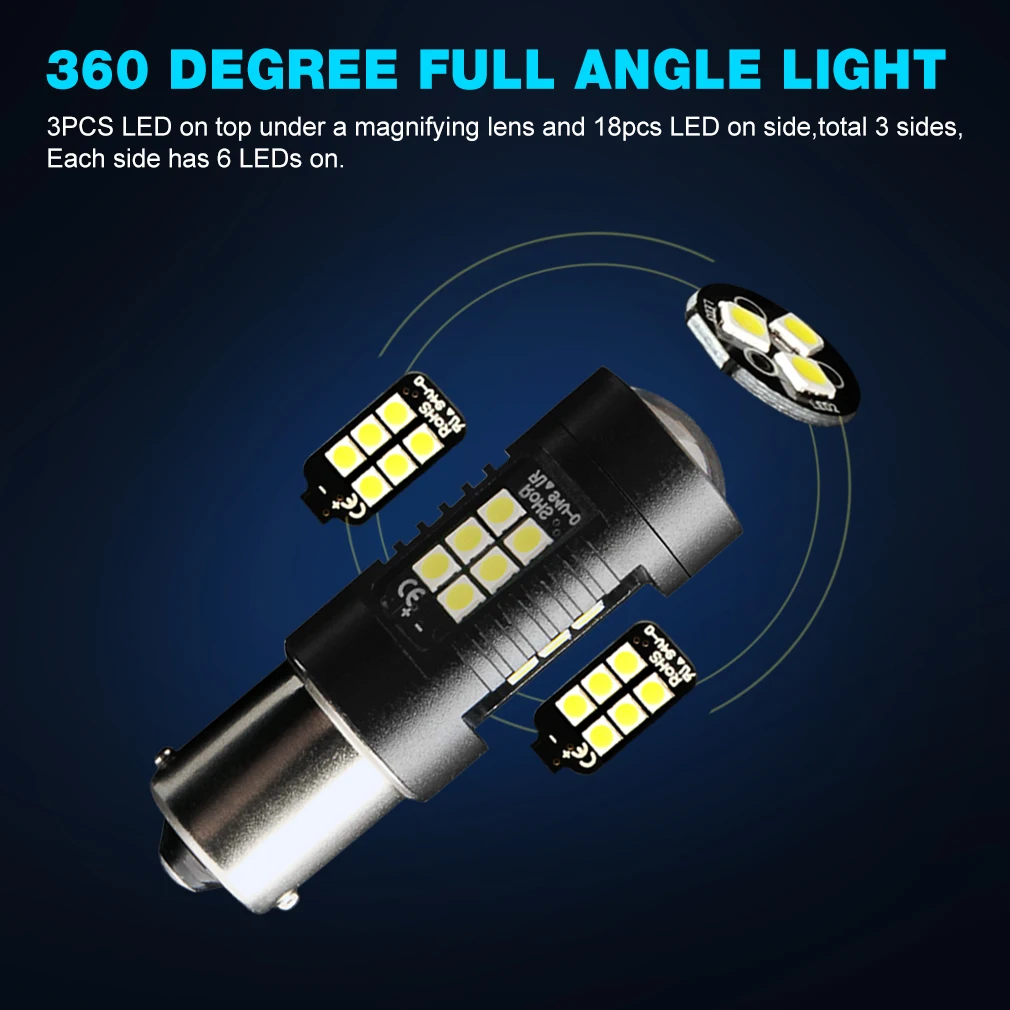 Enhanced Product Title: High-Performance LED Auto Lamp Bulbs - Set of 2, 12V-24V