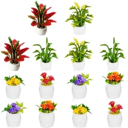 14-Piece Miniature Dollhouse Greenery Set with Faux Bonsai and Leafy Plants - Perfect (14pcs)