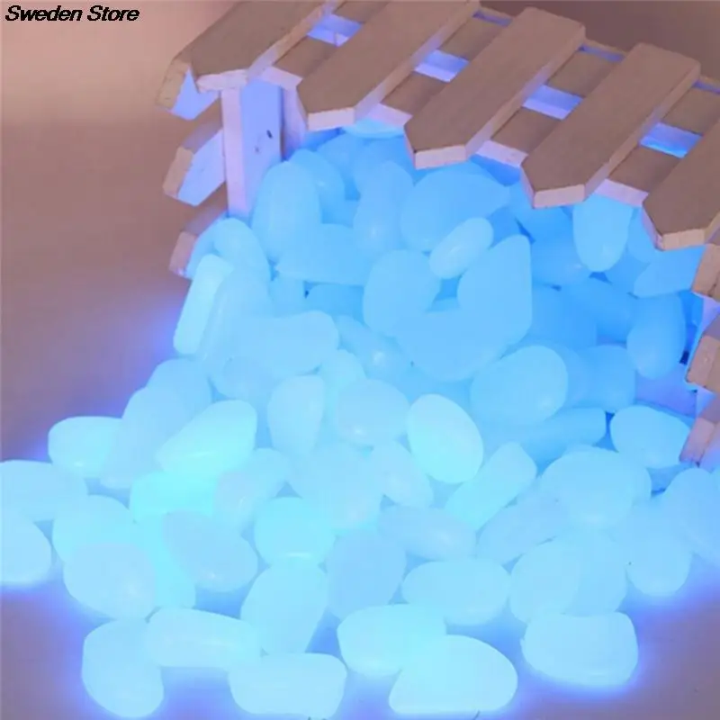 10/100pcs/lot Luminous Pebbles Rocks Garden Ornaments Stone Glow In The Dark Garden For Walkways Fish Tank Decorations