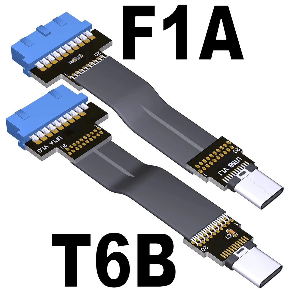T6B-F1A USB3.0 Type-C Male to Type-E Male USB 3.0 Extension Cable Type-C to 19P/20P for Motherboard Built-in USB Adapter Cable