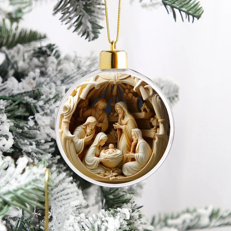 Description Picture 4 of itemChristening Baptism Prayer Pendant Christmas Ball Ornament Acrylic Car Pendant Christmas Decoration