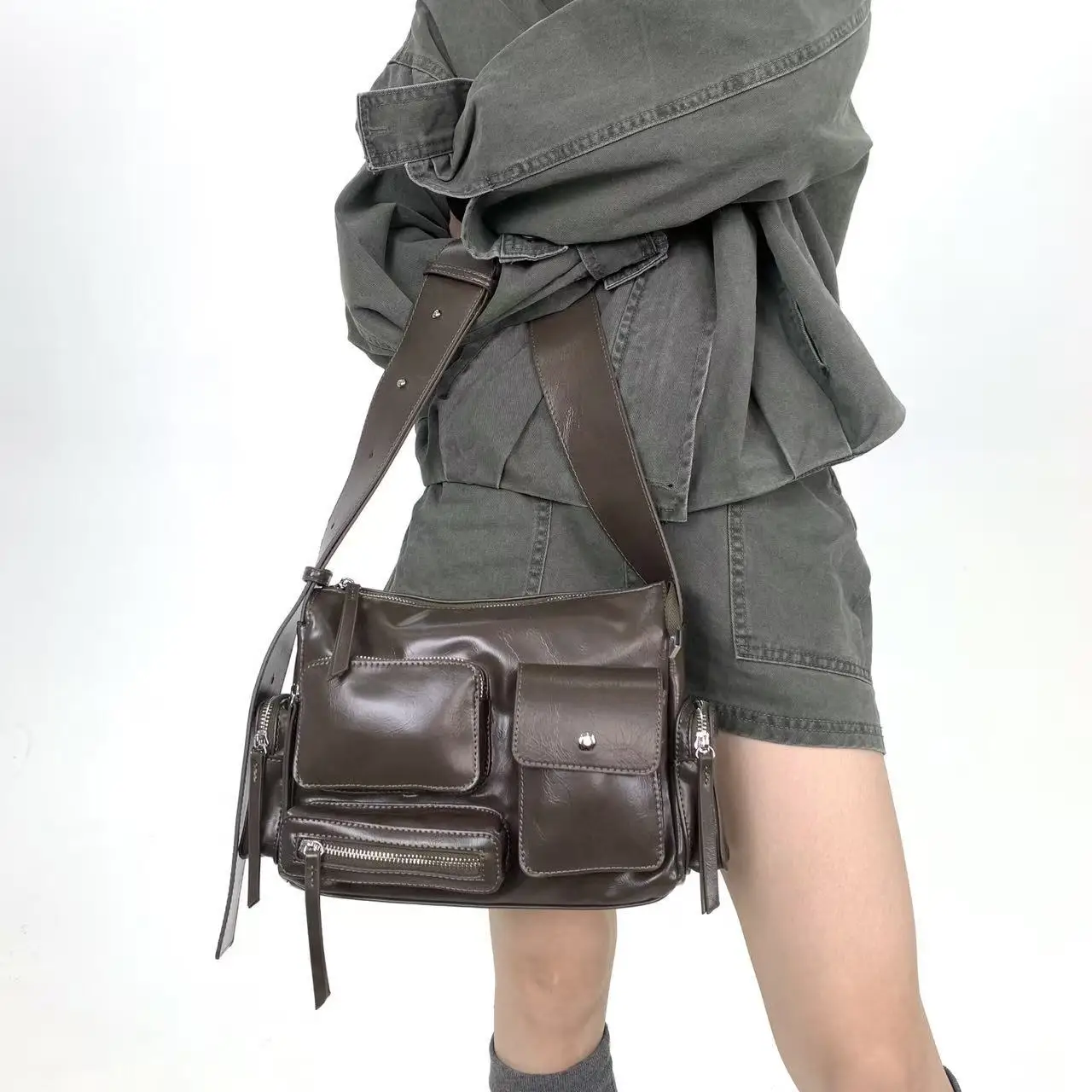 Retro Ladies Shoulder Bags Underarm Bags Leather Vintage Fashion Trendy 2025 New Womens Purses And Handbags Luxury Brand Y2k