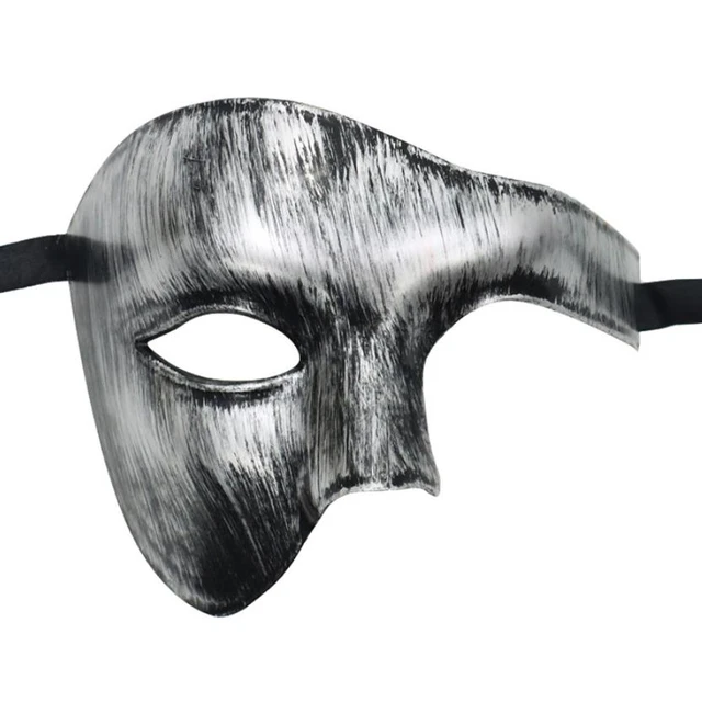 Silver Series Phantom of The Opera Half Face Masquerade Mask Vintage Black