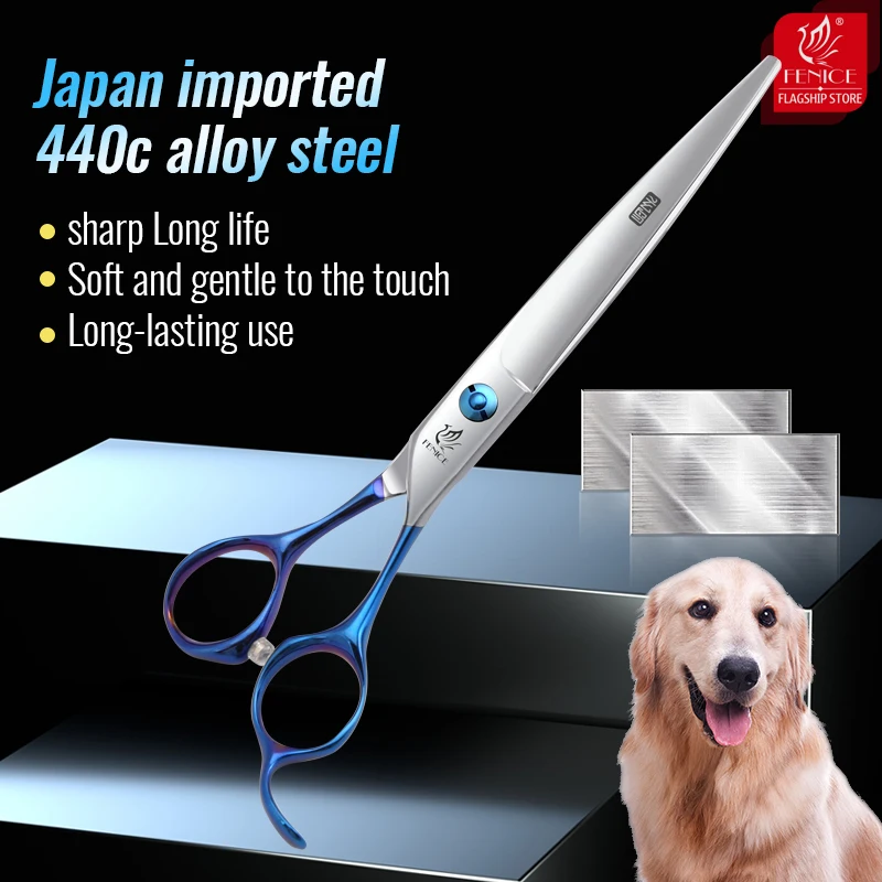 Dog Grooming Scissors Kit Fenice Professional 7.0 inch JP440C Blue Handle Pet Dog Grooming Scissors Shears Set Kit Sharp Durable Hair-dressing Tools dog grooming scissors,dog grooming scissors kit