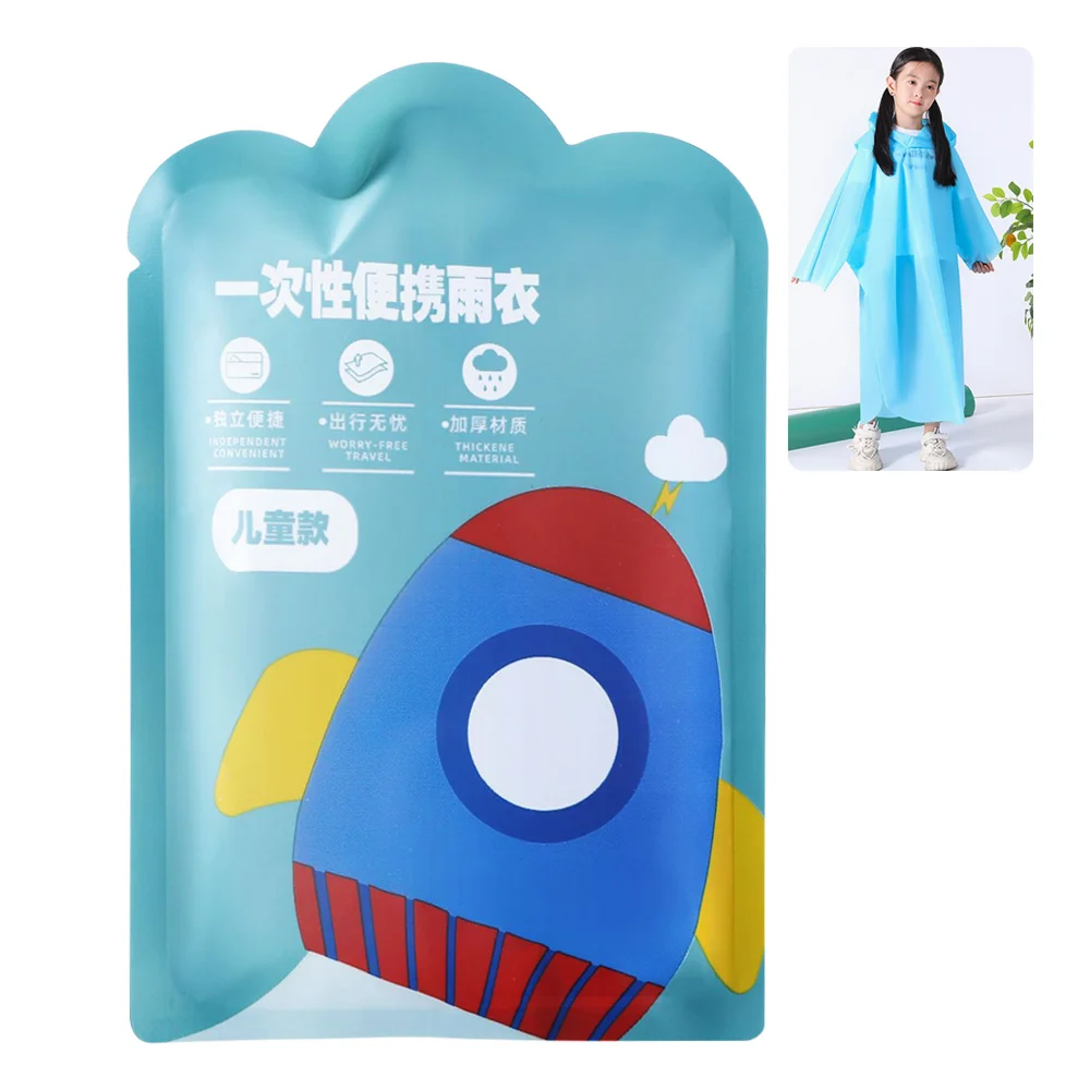Raincoat Poncho Vacuum Compression Kids Raincoat Travel Waterproof One-Piece Raincoat