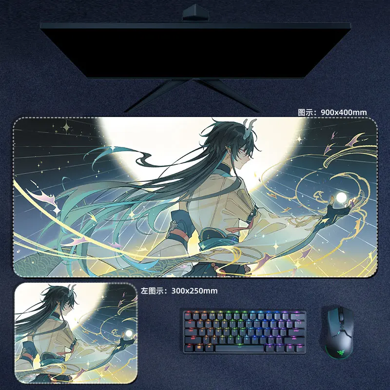 Imbibitor Lunae Blade Luocha Mouse Pad Teclado de Computador Acessórios de Jogos Anime Tapete de Mesa Honkai Star Rail - Imagem 4